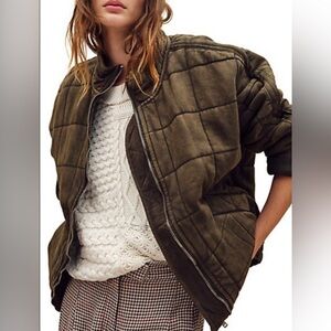 Free People Dolman Quilted Knit Jacket
